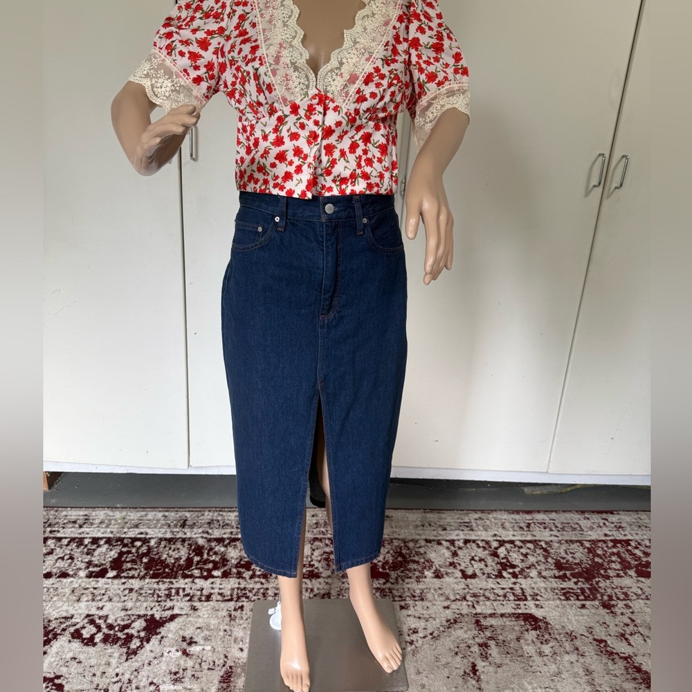 Denim Forum Blue Jean Midi skirt